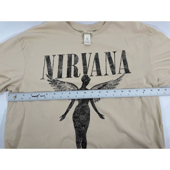 H & M Nirvana Women T-Shirt Cream Colored Size Medium - Picture 4 of 5